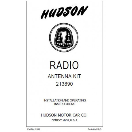 Hudson 1948 53 Radio Antenna Kit Installation