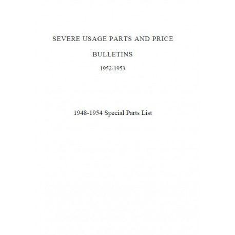 Hudson 1948 54 Severe Usage Parts Bulletins