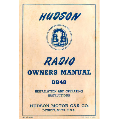 Hudson 1948 Db48 Radio Instructions