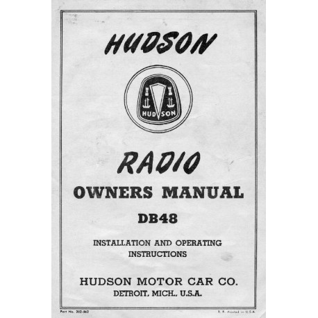 Hudson 1948 Radio Db48 Instructions