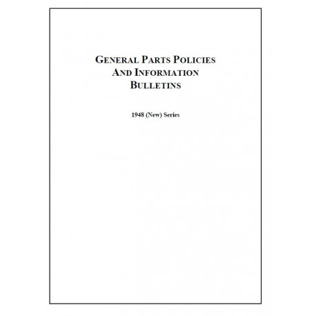 Hudson 1948 Series General Parts Policies Info Bulletins