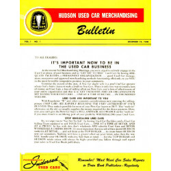 Hudson 1948 Used Car Merchandising Bulletins