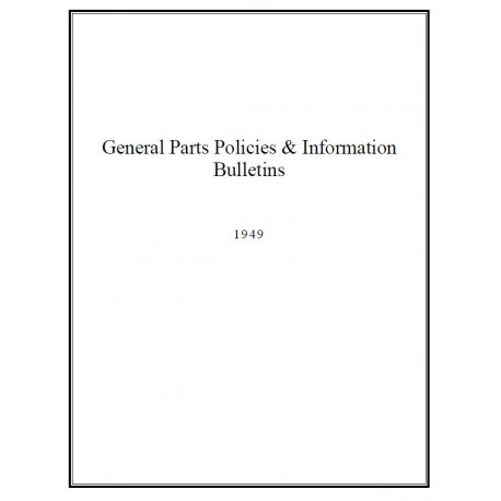 Hudson 1949 General Parts Policies Information