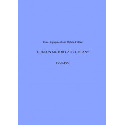 Hudson 1950 53 Price Equipment Option Folder