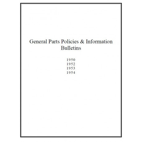 Hudson 1950 54 General Parts Policies Info Bulletins