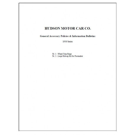 Hudson 1950 General Accessory Policies Info Bulletins
