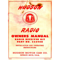 Hudson 1951 52 Radio Owners Manual