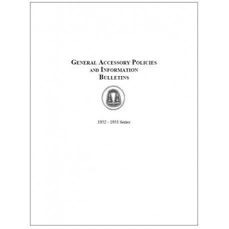 Hudson 1952 53 General Accy Policies Information Bulletins