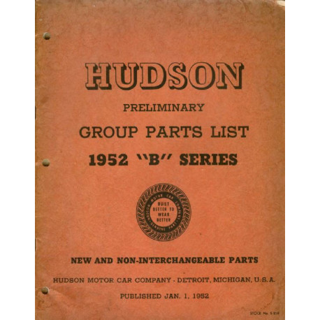 Hudson 1952 Preliminary Group Parts List