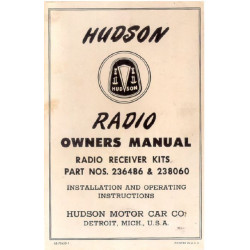 Hudson 1953 Sylvania Radio Owners Manual