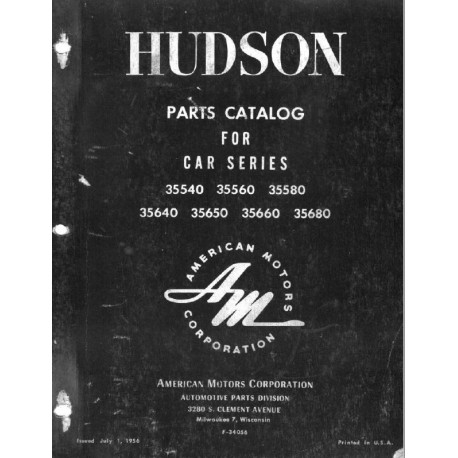 Hudson 1955 56 Parts Catalog
