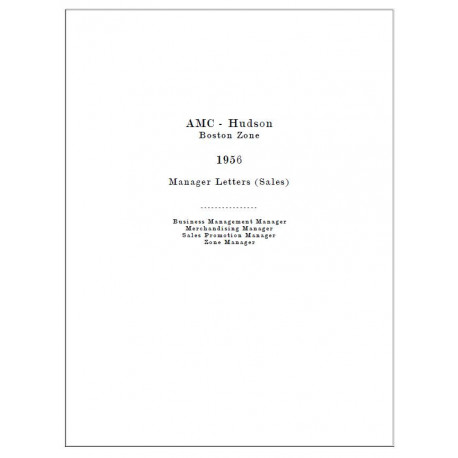 Hudson 1956 57 Managers Letters Sales Boston Zone