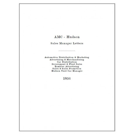 Hudson 1956 Sales Managers Letters