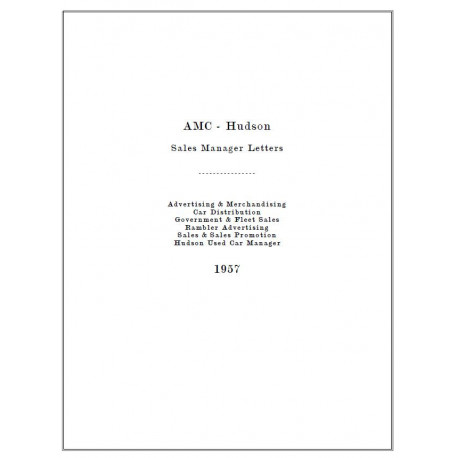 Hudson 1957 Sales Managers Letters