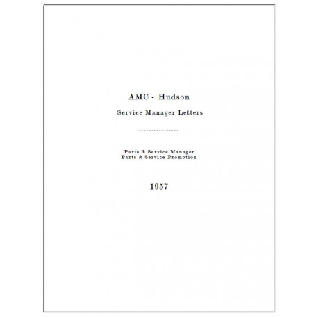 Hudson 1957 Service Managers Letters