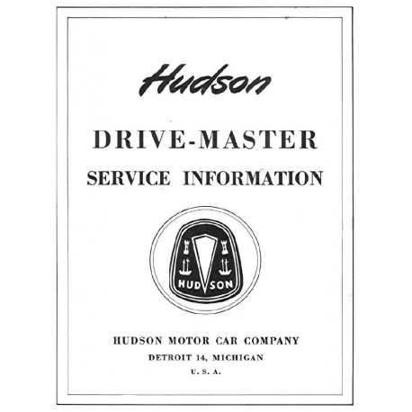 Hudson Drivemaster Service Information
