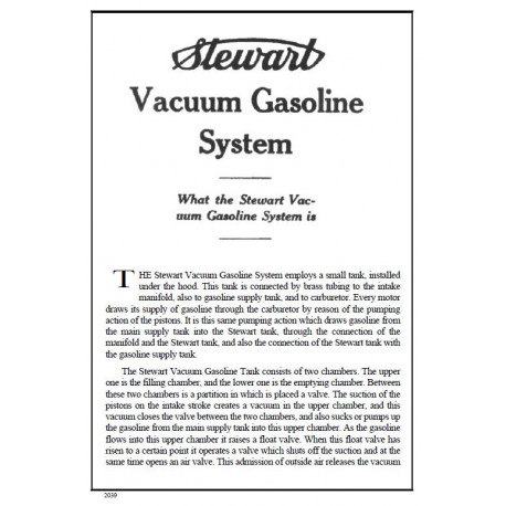 Hudson Stewart Vacuum Tank Model 113 U Booket 2039