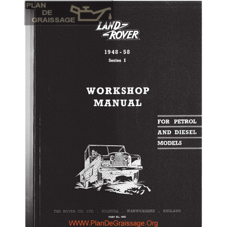 Land Rover Series I 1948 1958 Workshop Manual Rover
