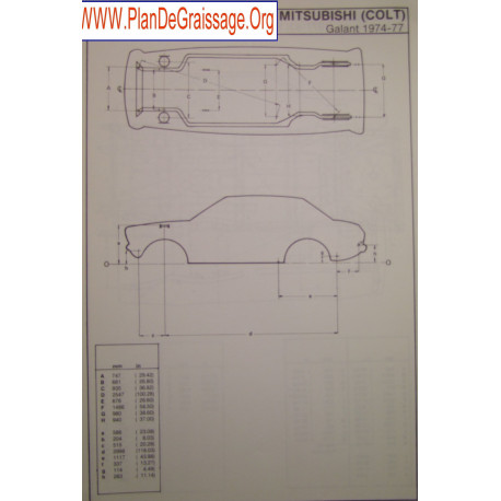 Mitsubishi Colt Galant 1974 77