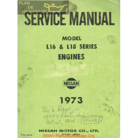 Nissan L16 L18 1973 Engines Service Manual