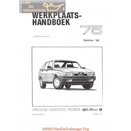 Alfa Romeo 75 Turbo 1988 Workshop Manual