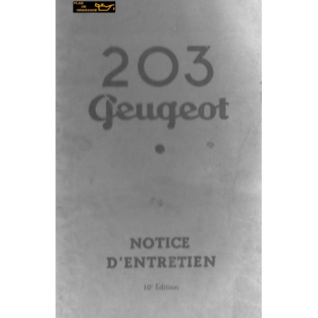 Peugeot 203 Notice D Entretien 10 Edition