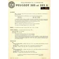Peugeot 203 Sev Equipement Origine 1956