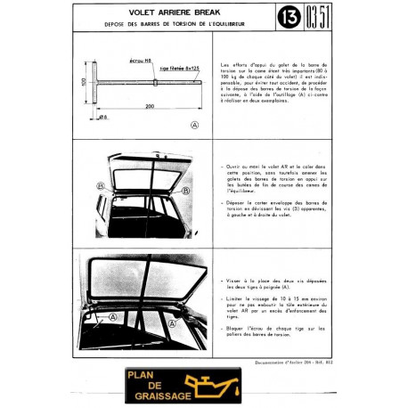 Peugeot 204 304 Manuel D Atelier G13 Volet Break