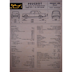 Peugeot 404 Diesel Fiche