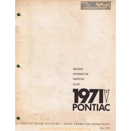 Pontiac Advance Order 1971