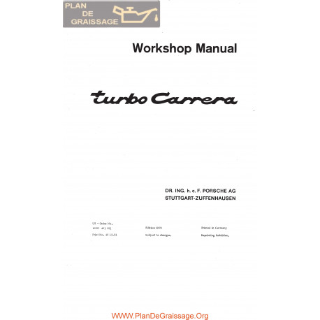 Porsche 930 Turbo Carrera 1976 1984 Manual