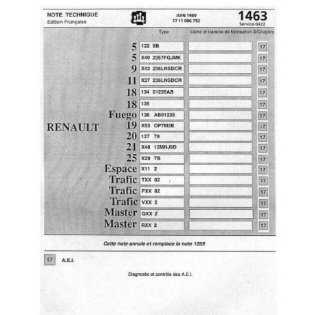 Renault Note Technique Allumage Electronique Renix