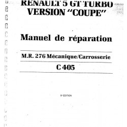 Renault R5 Gt Turbo Mr276 C402 Manuel Preparation 1989