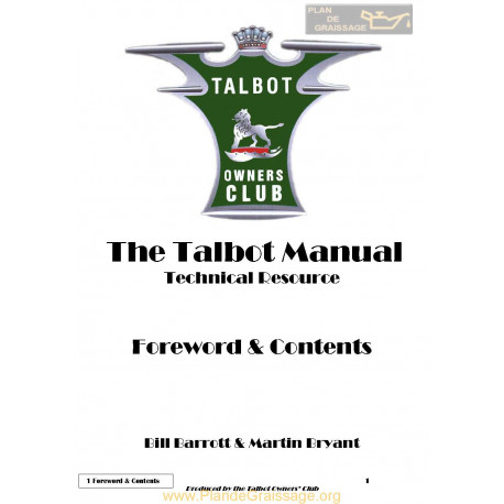 Talbot G1 Forward Contents