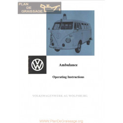 Volkswagen Ambulance 1966 Manual Dinstruction