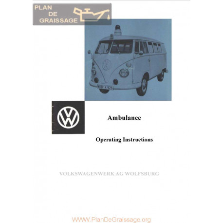 Volkswagen Ambulance 1966 Manual Dinstruction