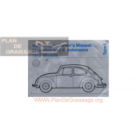 Volkswagen Beetle Type 1 1972 Owner S Manual