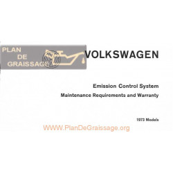Volkswagen Beetle Type 1 1973 Emission Control System Booklet