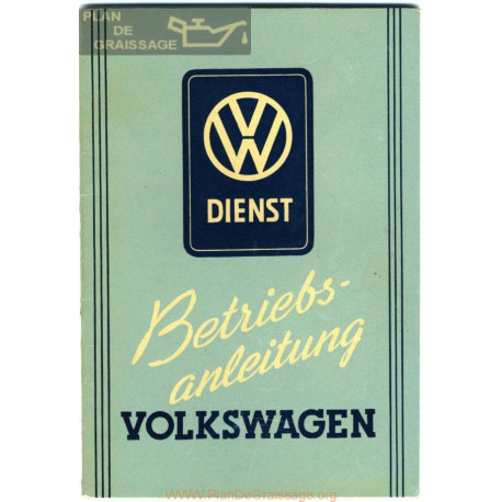 Volkswagen Beetle Type 1 Aout 1950 Owner S Manual German