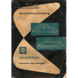 Volkswagen Beetle Type 1 Aout 1961 Bug Owner S Manual German