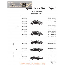 Volkswagen Beetle Type 1 Mai 1960 Spare Parts Manual