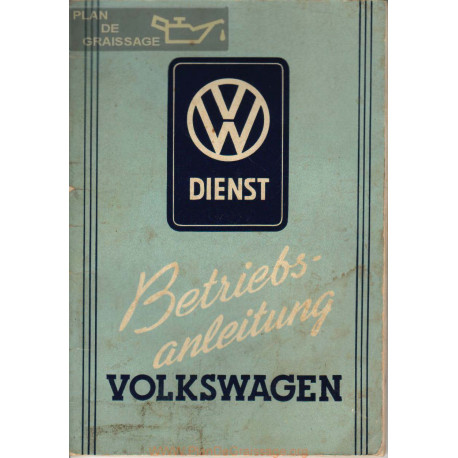 Volkswagen Beetle Type 1 Septembre 1951 Bug Owner S Manual German