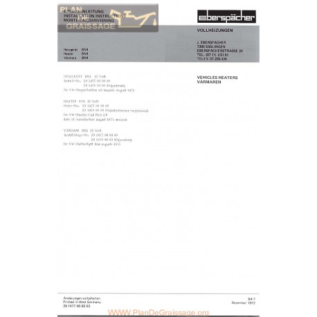 Volkswagen Bus Double Cabine Bn4 Installation Instructions