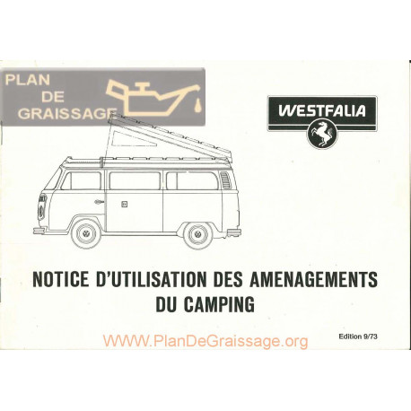 Volkswagen Camping Westfalia 1974 User Manuel French