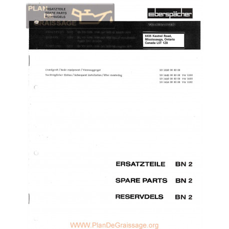 Volkswagen Eberspacher Bn2 Spare Parts List