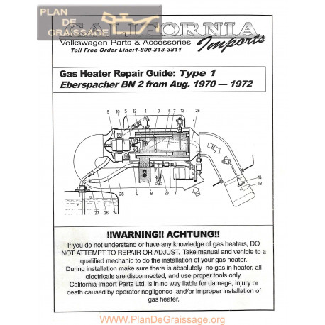 Volkswagen Eberspacher Bn2 Type 1 1970 1972 Repair