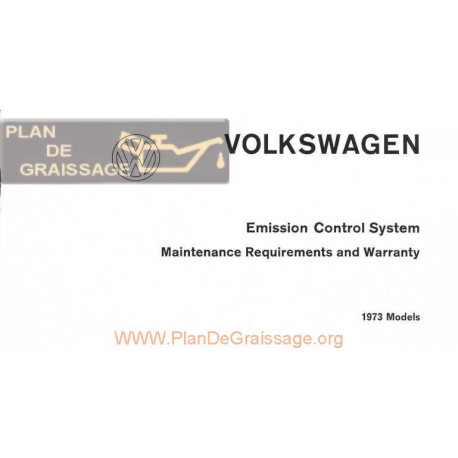 Volkswagen Engine 1973 Emission Control