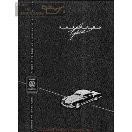 Volkswagen Karmann Ghia 1958 Parts List