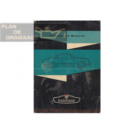 Volkswagen Karmann Ghia Janvier 1957 Owners Manual