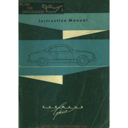 Volkswagen Karmann Ghia Juin 1958 Owners Manual